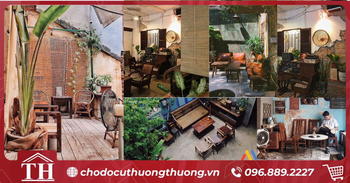 không gian cổ kính với bàn ghế vintage 