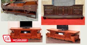 thanh lý kệ tivi gỗ gụ uy tín