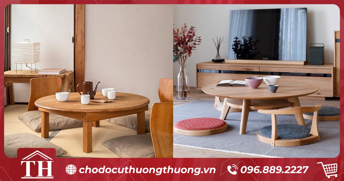 Thanh lý bàn gỗ ngồi bệt kiểu Nhật.