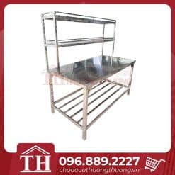 Bàn chặt Inox có giá 2 tầng
