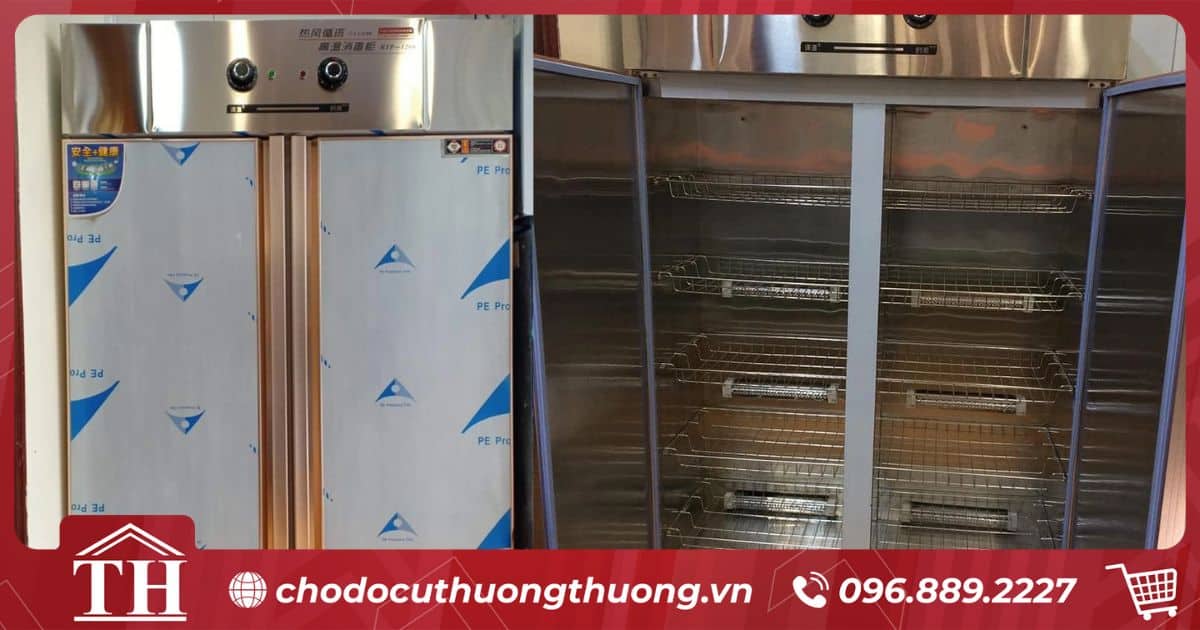 Bên trong và ngoài của tủ sấy bát công nghiệp