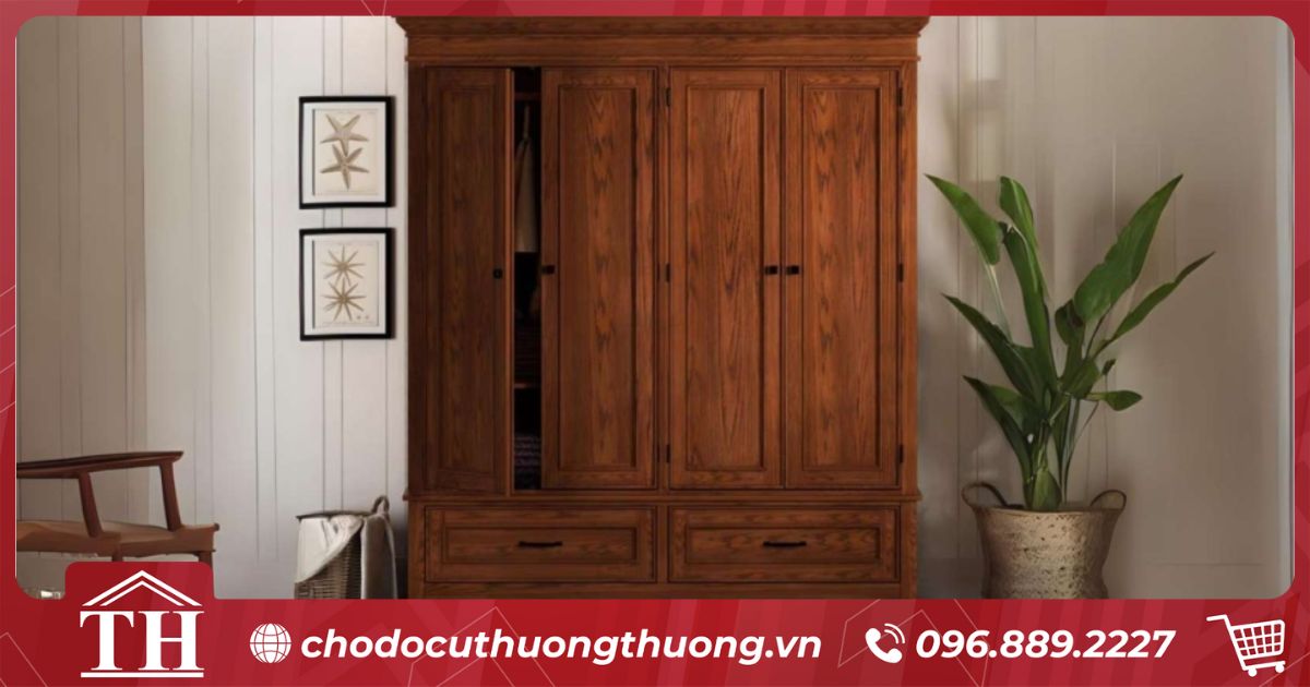 Tủ quần áo thanh lý chất liệu gỗ tự nhiên