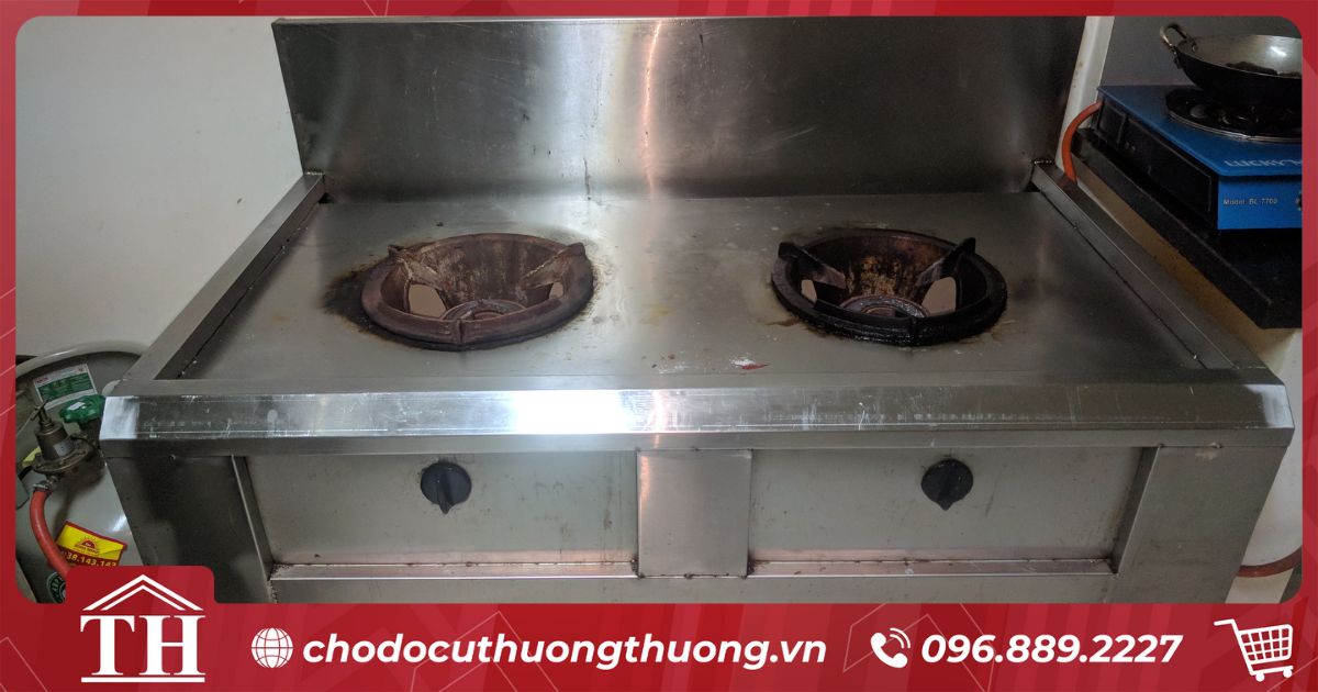 Bếp ga công nghiệp cũ - Bếp á 2 họng