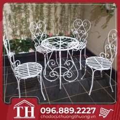 bàn trà sắt ngoài trời thanh lý