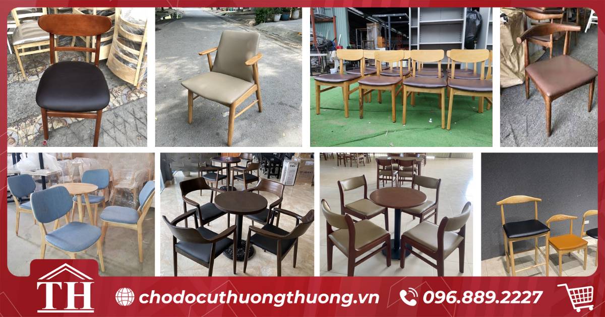 Các loại ghế cafe gỗ thanh lý